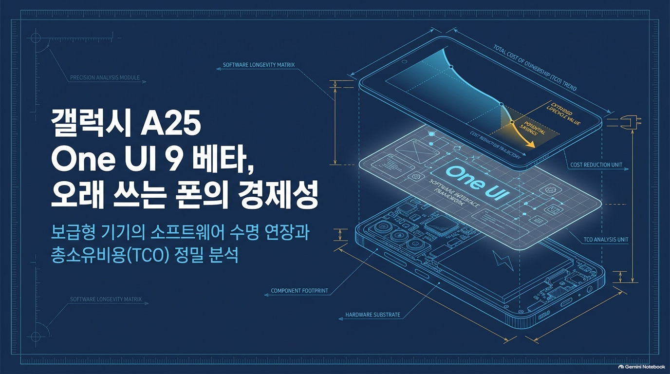 갤럭시 A25 One UI 9 베타, 5년 지원이 교체비용에 미치는 영향 슬라이드 1 미리보기
