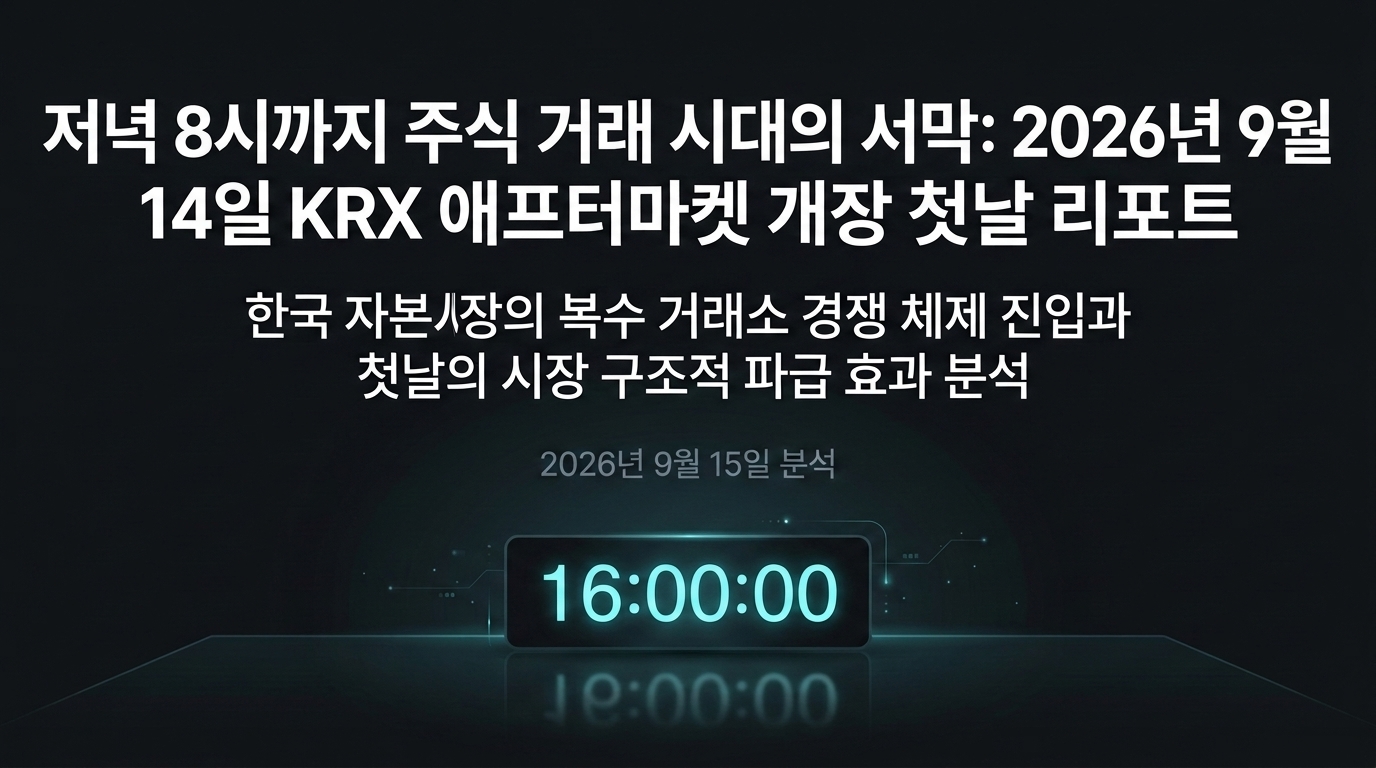 [심층 분석] KRX 애프터마켓 개장 첫날 성과와 NXT 비교: 거래대금·변동성·주문 차이 슬라이드 1 미리보기